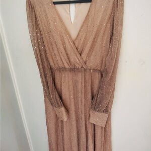 BALTICBORN Champagne Blush Sparkle Gown wedding guest bridesmaid XXL 14-16